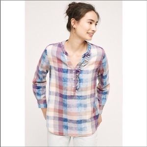 🍎🔥Anthropologie - Isabella Sinclair Plaid Tunic -L